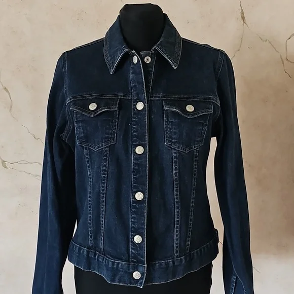 Old Navy Stretch Denim Jean Jacket Women's Size Medium - Picture 1 of 14